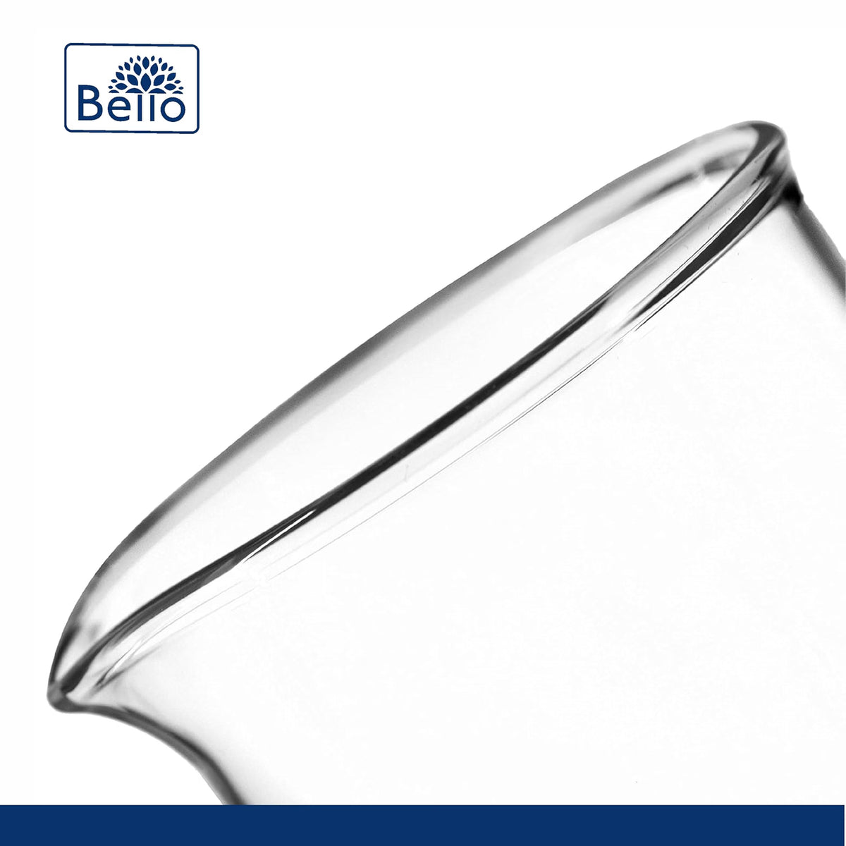 Bello Borosilicate 3.3 Glass Beaker 10ml, 25ml, 50ml, 100ml, 250ml, 500ml, 1000ml with Graduation Marks, Set of 7 For cosmetics perfume making, lab laboratory