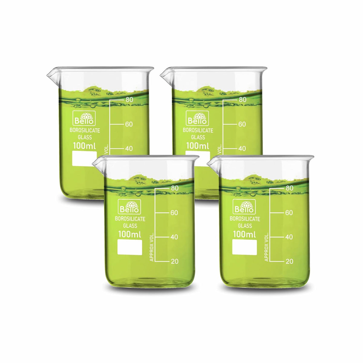 Bello Borosilicate 3.3 Glass Beaker with Graduation Marks,Beakers for school collage chemistry lab laboratory