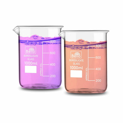Bello Borosilicate 3.3 Glass Beaker with Graduation Marks,Beakers for school collage chemistry lab laboratory