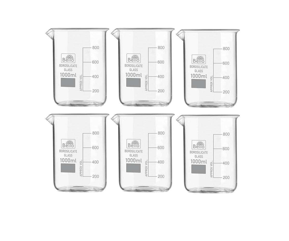 Bello Borosilicate 3.3 Glass Beaker with Graduation Marks,Beakers for school collage chemistry lab laboratory