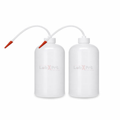 Labxprt Polypropylene Wash Bottle Screw Cap with Flexible Tube for Dispensing Liquid -for lab laboratories scientific Chemistry