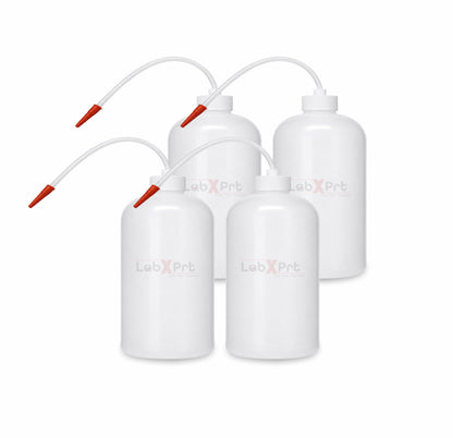 Labxprt Polypropylene Wash Bottle Screw Cap with Flexible Tube for Dispensing Liquid -for lab laboratories scientific Chemistry