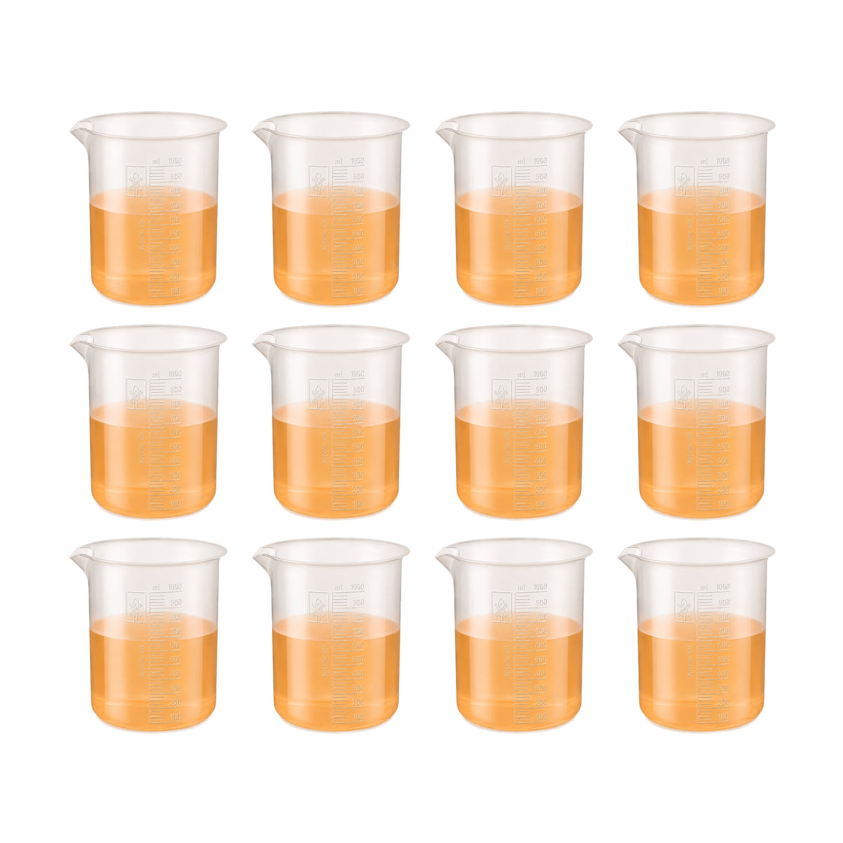 Labxprt Polypropylene Measuring Beaker | Transparent Reusable Plastic Measuring Cup for Laboratory, Liquid & Solid Measurement | Embossed Scale