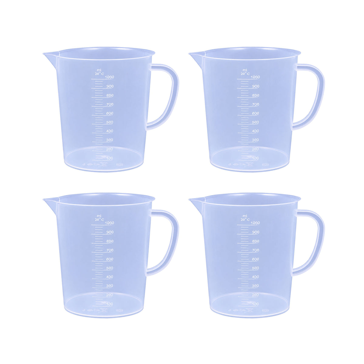 Labxprt Polypropylene Measuring Jug  with Handle, Easy Pour Spout & Graduation Scale, Reusable Plastic Measuring Container for Kitchen, Laboratory & Industrial Use.