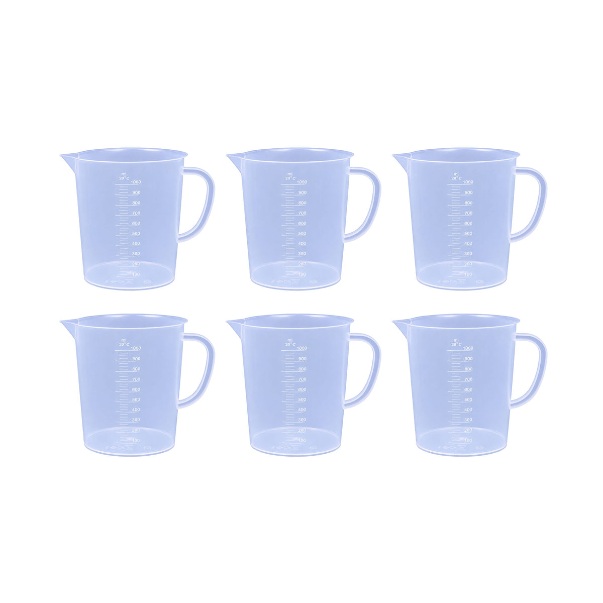 Labxprt Polypropylene Measuring Jug  with Handle, Easy Pour Spout & Graduation Scale, Reusable Plastic Measuring Container for Kitchen, Laboratory & Industrial Use.