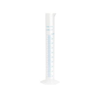 Bello Scientific Plastic Measuring Cylinder Polypropylene Material Hexagonal Base, Blue Printed Graduation