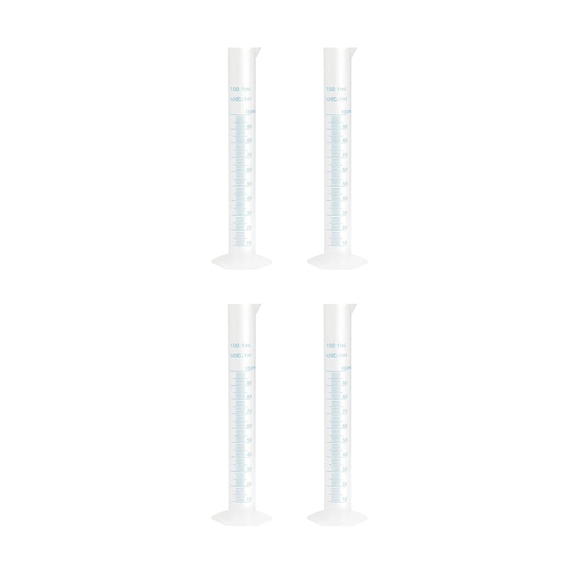 Bello Scientific Plastic Measuring Cylinder Polypropylene Material Hexagonal Base, Blue Printed Graduation
