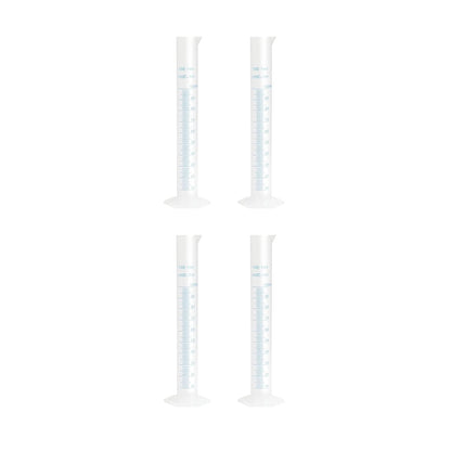 Bello Scientific Plastic Measuring Cylinder Polypropylene Material Hexagonal Base, Blue Printed Graduation