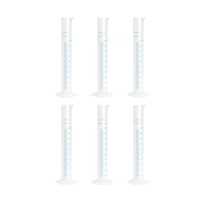Bello Scientific Plastic Measuring Cylinder Polypropylene Material Hexagonal Base, Blue Printed Graduation