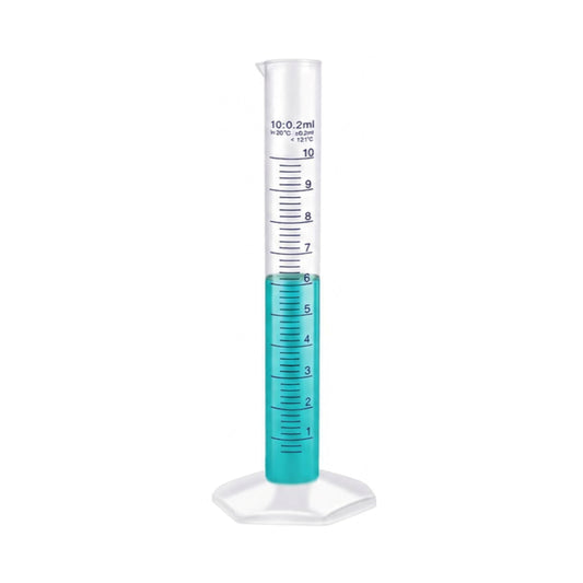 LABXPRT Transparent Plastic Graduated Cylinder, Accurate Volume Measuring Cylinders with Graduated Markings for Chemistry Labs Science Education Research & Laboratory