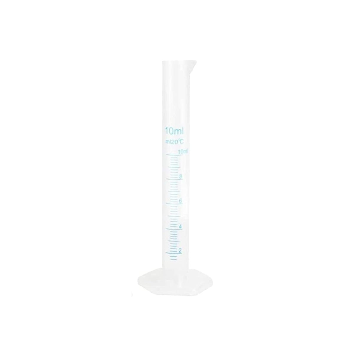 Bello Scientific Plastic Measuring Cylinder Polypropylene Material Hexagonal Base, Blue Printed Graduation