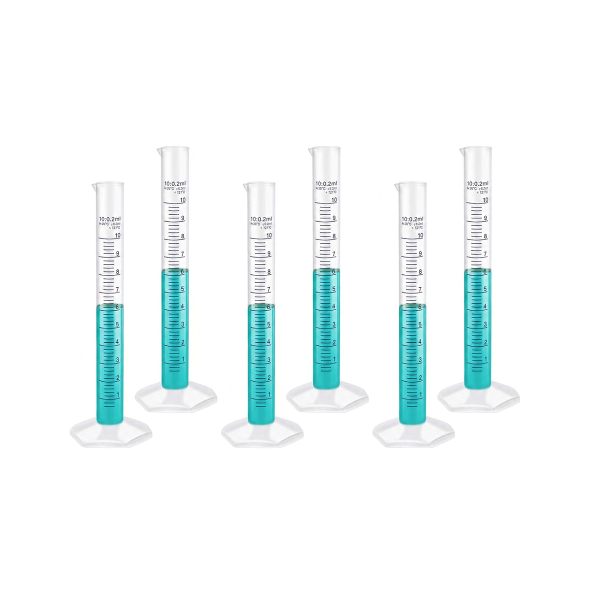 LABXPRT Transparent Plastic Graduated Cylinder, Accurate Volume Measuring Cylinders with Graduated Markings for Chemistry Labs Science Education Research & Laboratory