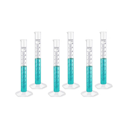 LABXPRT Transparent Plastic Graduated Cylinder, Accurate Volume Measuring Cylinders with Graduated Markings for Chemistry Labs Science Education Research & Laboratory