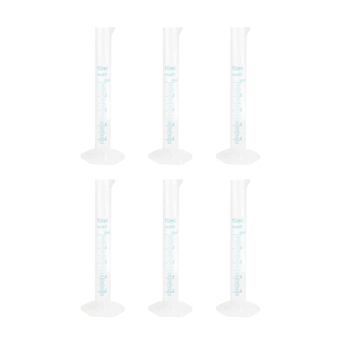 Bello Scientific Plastic Measuring Cylinder Polypropylene Material Hexagonal Base, Blue Printed Graduation