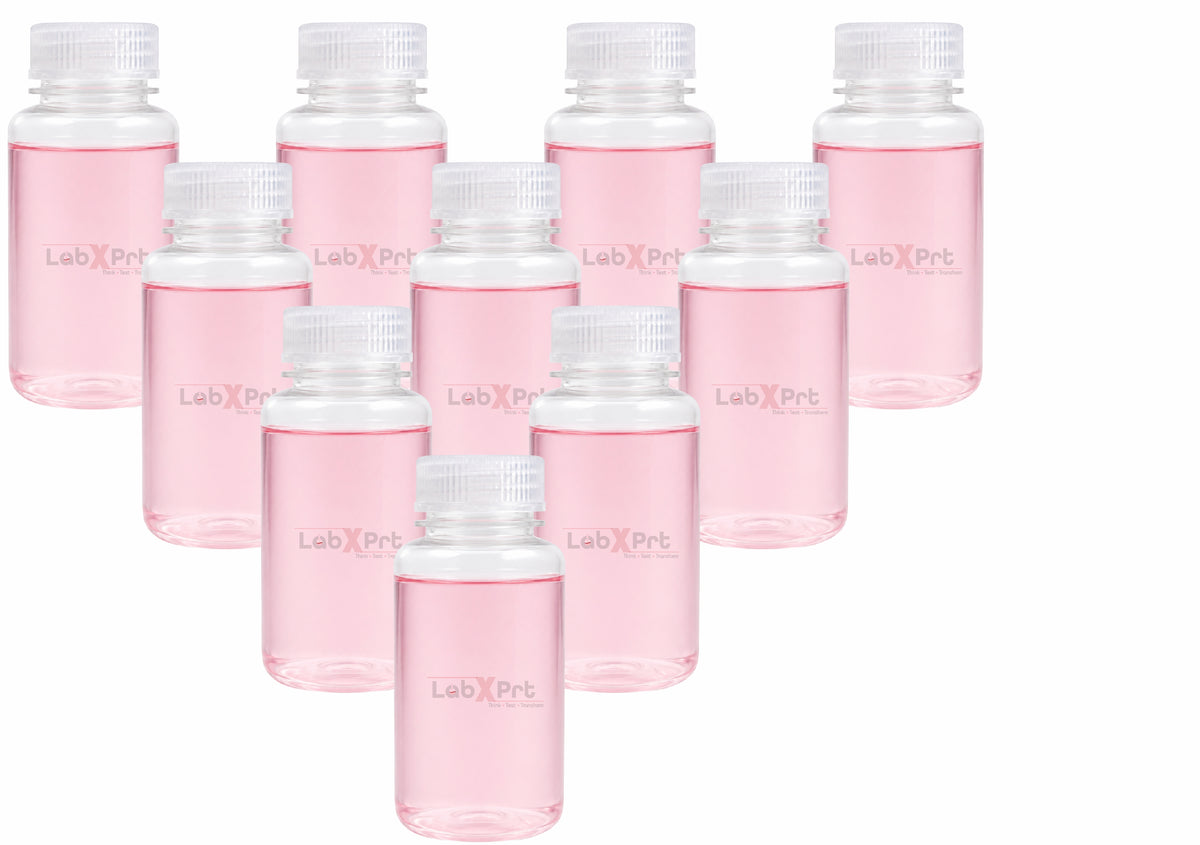 LABXPRT Polypropylene Wide Mouth Reagent Bottles, Translucent Plastic Sample Storage Containers with Screw Cap, Laboratory Water Sample & Liquid Storage Bottles,