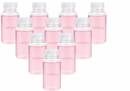 LABXPRT Polypropylene Wide Mouth Reagent Bottles, Translucent Plastic Sample Storage Containers with Screw Cap, Laboratory Water Sample & Liquid Storage Bottles,
