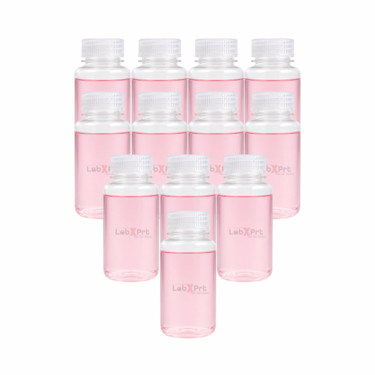 LABXPRT Polypropylene Wide Mouth Reagent Bottles, Translucent Plastic Sample Storage Containers with Screw Cap, Laboratory Water Sample & Liquid Storage Bottles,