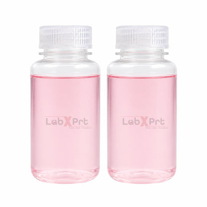 LABXPRT Polypropylene Wide Mouth Reagent Bottles, Translucent Plastic Sample Storage Containers with Screw Cap, Laboratory Water Sample & Liquid Storage Bottles,