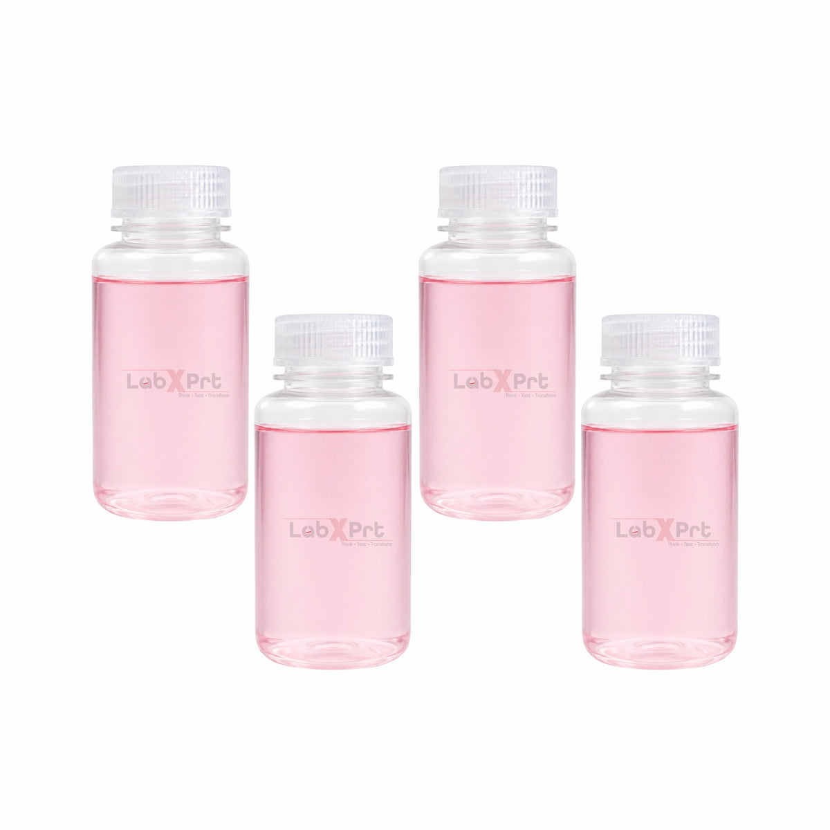 LABXPRT Polypropylene Wide Mouth Reagent Bottles, Translucent Plastic Sample Storage Containers with Screw Cap, Laboratory Water Sample & Liquid Storage Bottles,