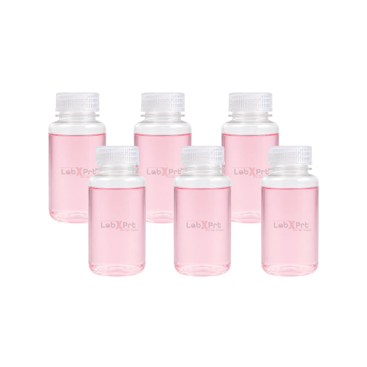 LABXPRT Polypropylene Wide Mouth Reagent Bottles, Translucent Plastic Sample Storage Containers with Screw Cap, Laboratory Water Sample & Liquid Storage Bottles,