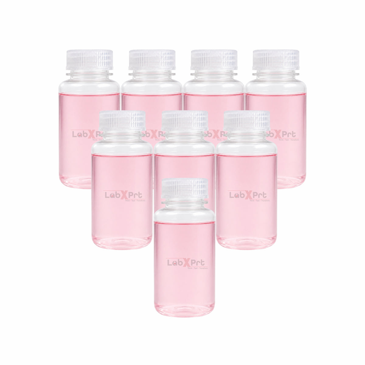 LABXPRT Polypropylene Wide Mouth Reagent Bottles, Translucent Plastic Sample Storage Containers with Screw Cap, Laboratory Water Sample & Liquid Storage Bottles,