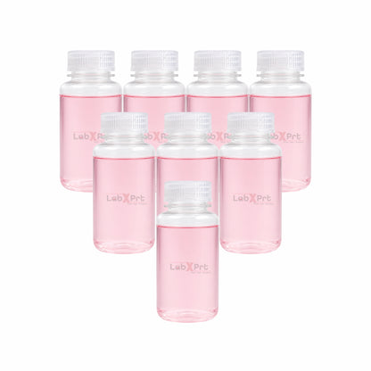 LABXPRT Polypropylene Wide Mouth Reagent Bottles, Translucent Plastic Sample Storage Containers with Screw Cap, Laboratory Water Sample & Liquid Storage Bottles,