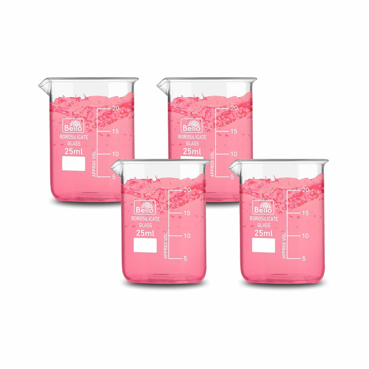 Bello Borosilicate 3.3 Glass Beaker with Graduation Marks,Beakers for school collage chemistry lab laboratory