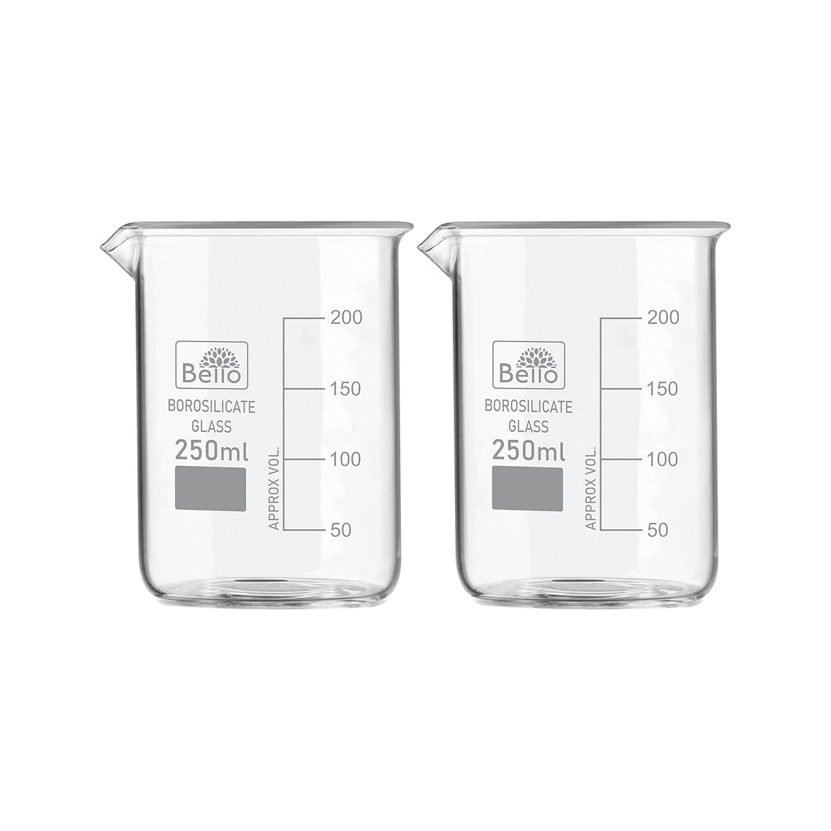 Bello Borosilicate 3.3 Glass Beaker with Graduation Marks,Beakers for school collage chemistry lab laboratory