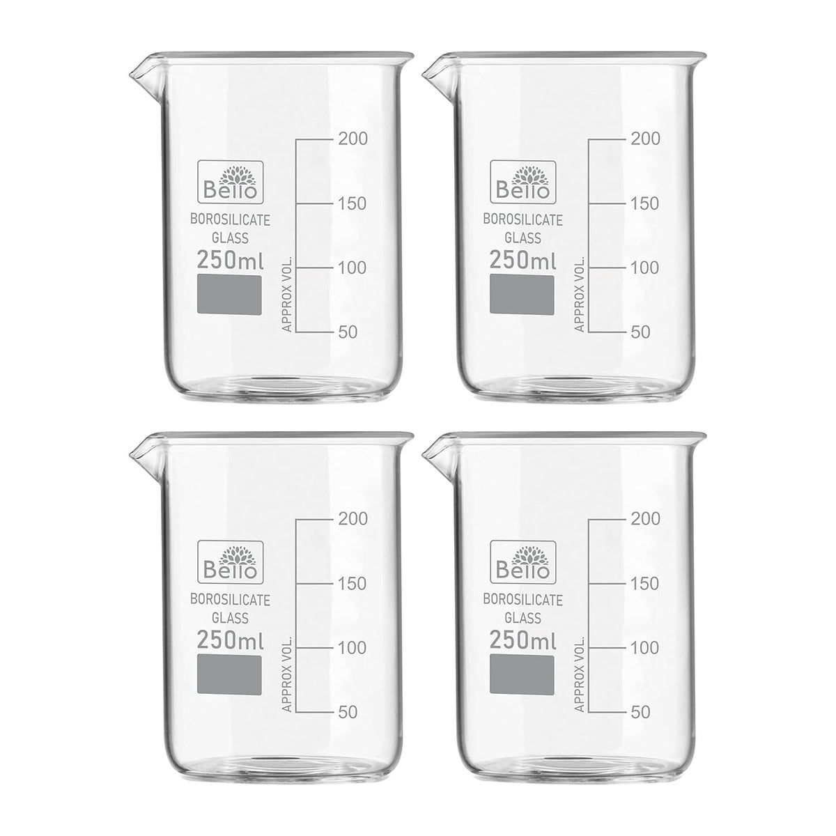 Bello Borosilicate 3.3 Glass Beaker with Graduation Marks,Beakers for school collage chemistry lab laboratory