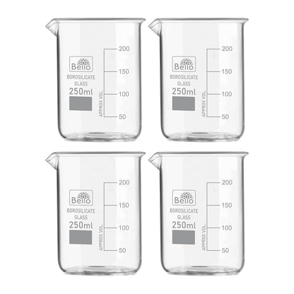 Bello Borosilicate 3.3 Glass Beaker with Graduation Marks,Beakers for school collage chemistry lab laboratory