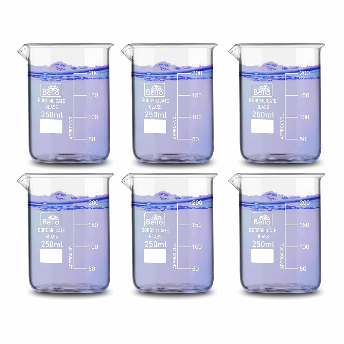 Bello Borosilicate 3.3 Glass Beaker with Graduation Marks,Beakers for school collage chemistry lab laboratory