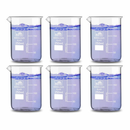 Bello Borosilicate 3.3 Glass Beaker with Graduation Marks,Beakers for school collage chemistry lab laboratory