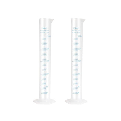 Bello Scientific Plastic Measuring Cylinder Polypropylene Material Hexagonal Base, Blue Printed Graduation