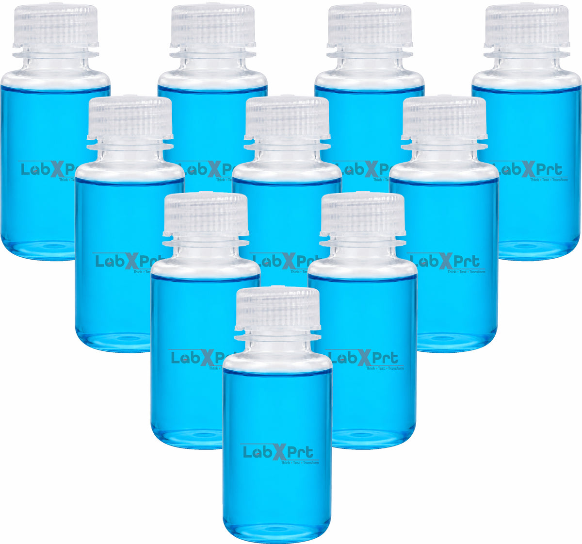 LABXPRT Polypropylene Wide Mouth Reagent Bottles, Translucent Plastic Sample Storage Containers with Screw Cap, Laboratory Water Sample & Liquid Storage Bottles,