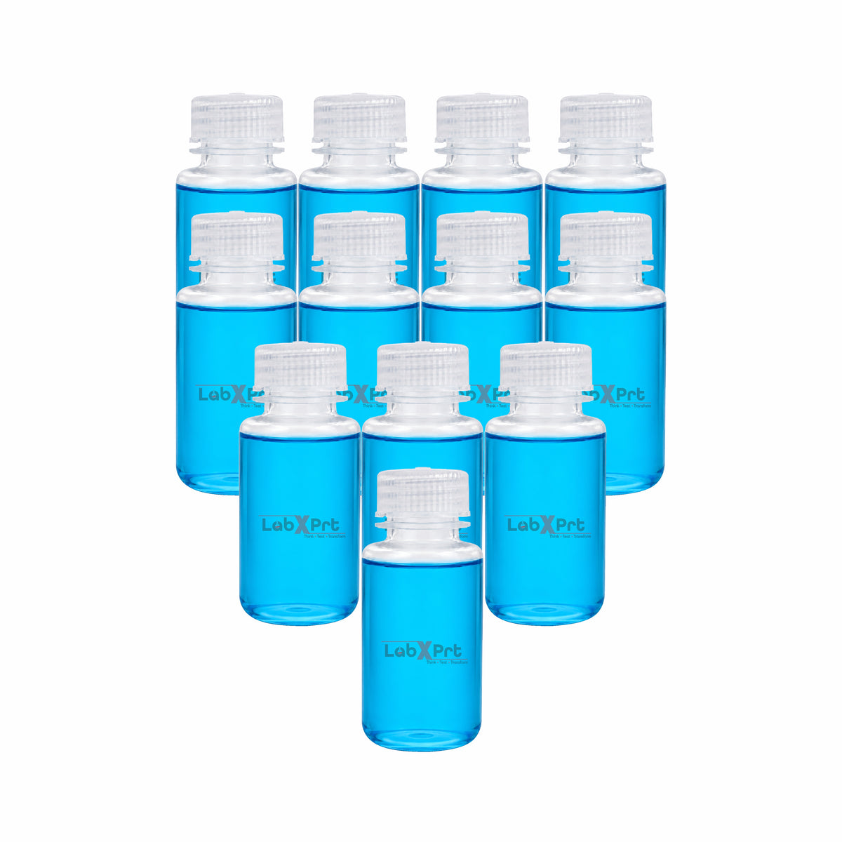 LABXPRT Polypropylene Wide Mouth Reagent Bottles, Translucent Plastic Sample Storage Containers with Screw Cap, Laboratory Water Sample & Liquid Storage Bottles,