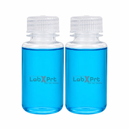 LABXPRT Polypropylene Wide Mouth Reagent Bottles, Translucent Plastic Sample Storage Containers with Screw Cap, Laboratory Water Sample & Liquid Storage Bottles,