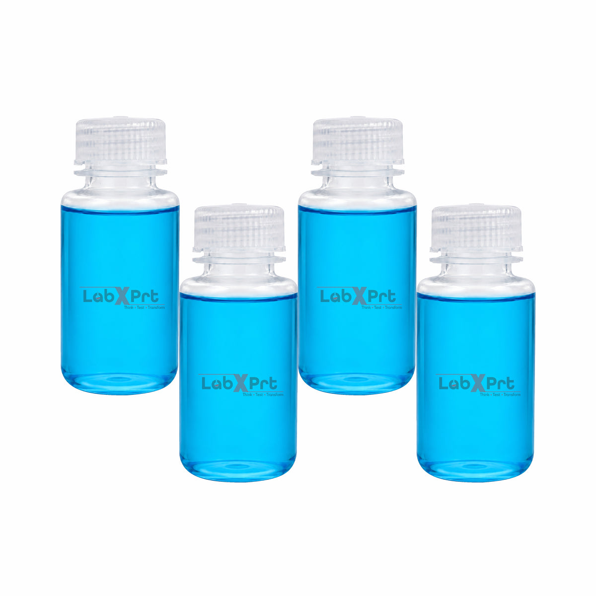 LABXPRT Polypropylene Wide Mouth Reagent Bottles, Translucent Plastic Sample Storage Containers with Screw Cap, Laboratory Water Sample & Liquid Storage Bottles,