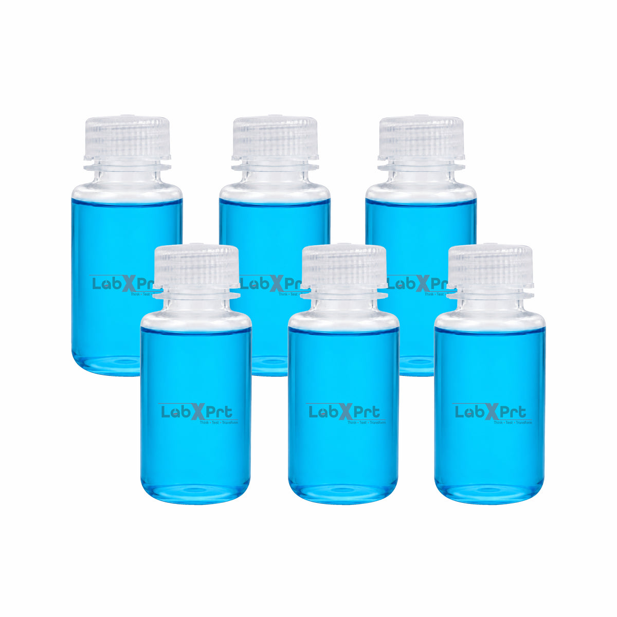 LABXPRT Polypropylene Wide Mouth Reagent Bottles, Translucent Plastic Sample Storage Containers with Screw Cap, Laboratory Water Sample & Liquid Storage Bottles,