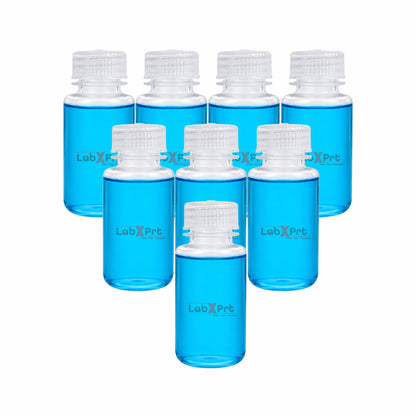 LABXPRT Polypropylene Wide Mouth Reagent Bottles, Translucent Plastic Sample Storage Containers with Screw Cap, Laboratory Water Sample & Liquid Storage Bottles,