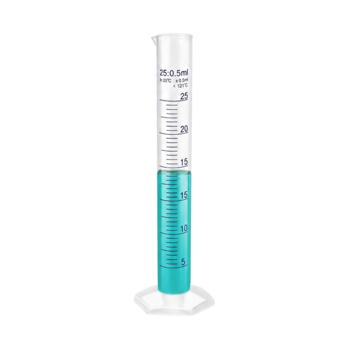 LABXPRT Transparent Plastic Graduated Cylinder, Accurate Volume Measuring Cylinders with Graduated Markings for Chemistry Labs Science Education Research & Laboratory