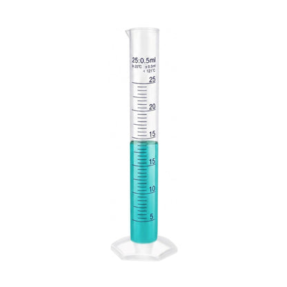 LABXPRT Transparent Plastic Graduated Cylinder, Accurate Volume Measuring Cylinders with Graduated Markings for Chemistry Labs Science Education Research & Laboratory