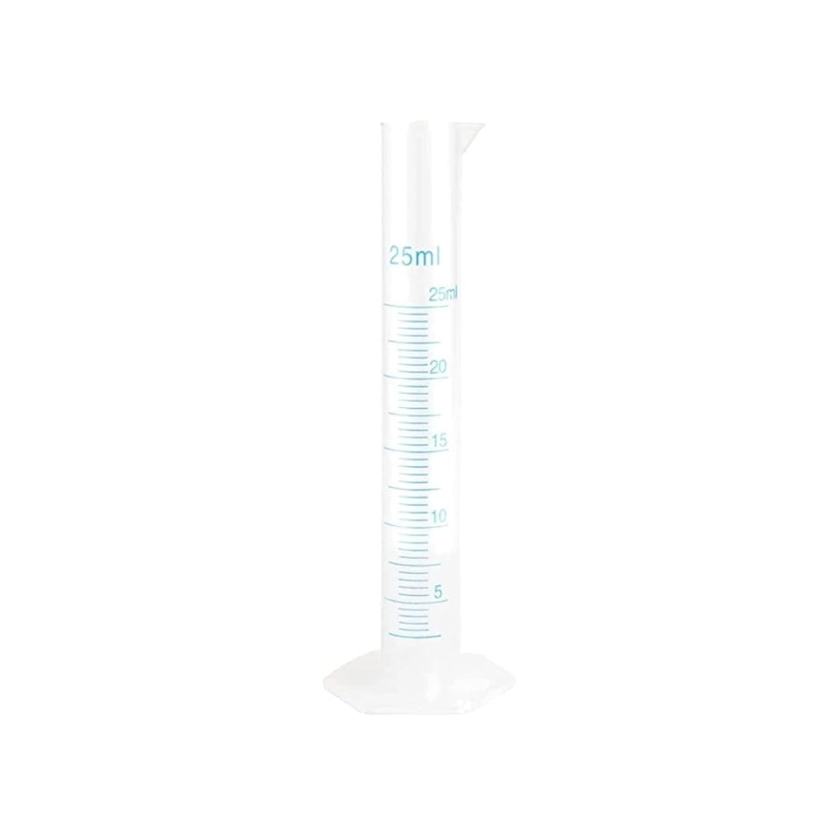 Bello Scientific Plastic Measuring Cylinder Polypropylene Material Hexagonal Base, Blue Printed Graduation