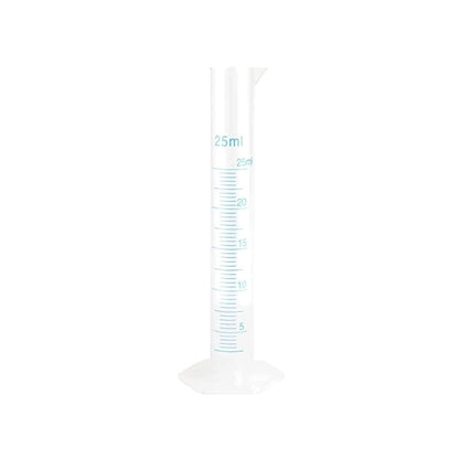 Bello Scientific Plastic Measuring Cylinder Polypropylene Material Hexagonal Base, Blue Printed Graduation