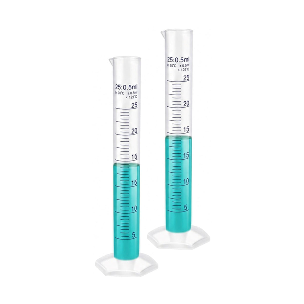 LABXPRT Transparent Plastic Graduated Cylinder, Accurate Volume Measuring Cylinders with Graduated Markings for Chemistry Labs Science Education Research & Laboratory