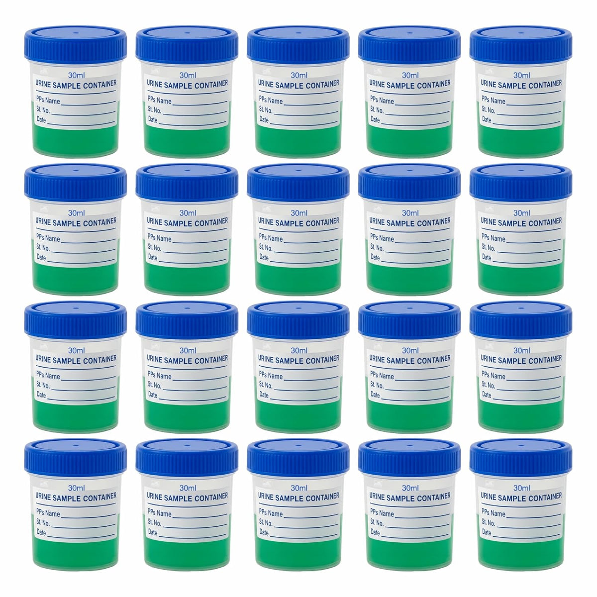 Labxprt Polypropylene Urine Sample Bottles with Lid for school collage chemistry lab laboratory Urine Sample