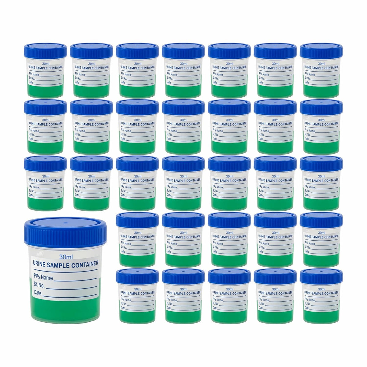 Labxprt Polypropylene Urine Sample Bottles with Lid for school collage chemistry lab laboratory Urine Sample