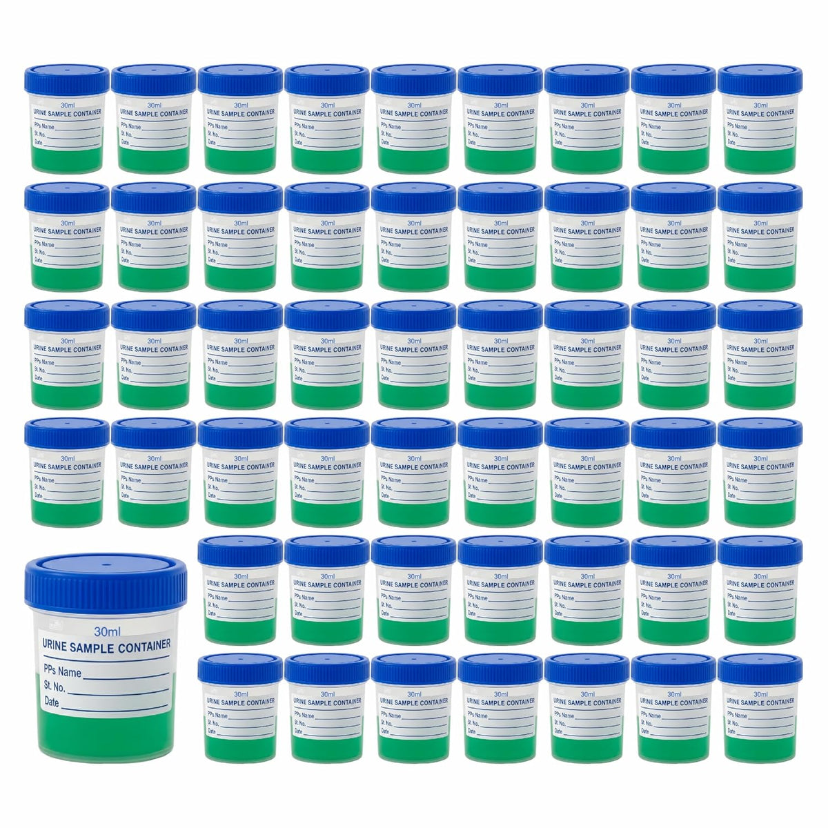Labxprt Polypropylene Urine Sample Bottles with Lid for school collage chemistry lab laboratory Urine Sample
