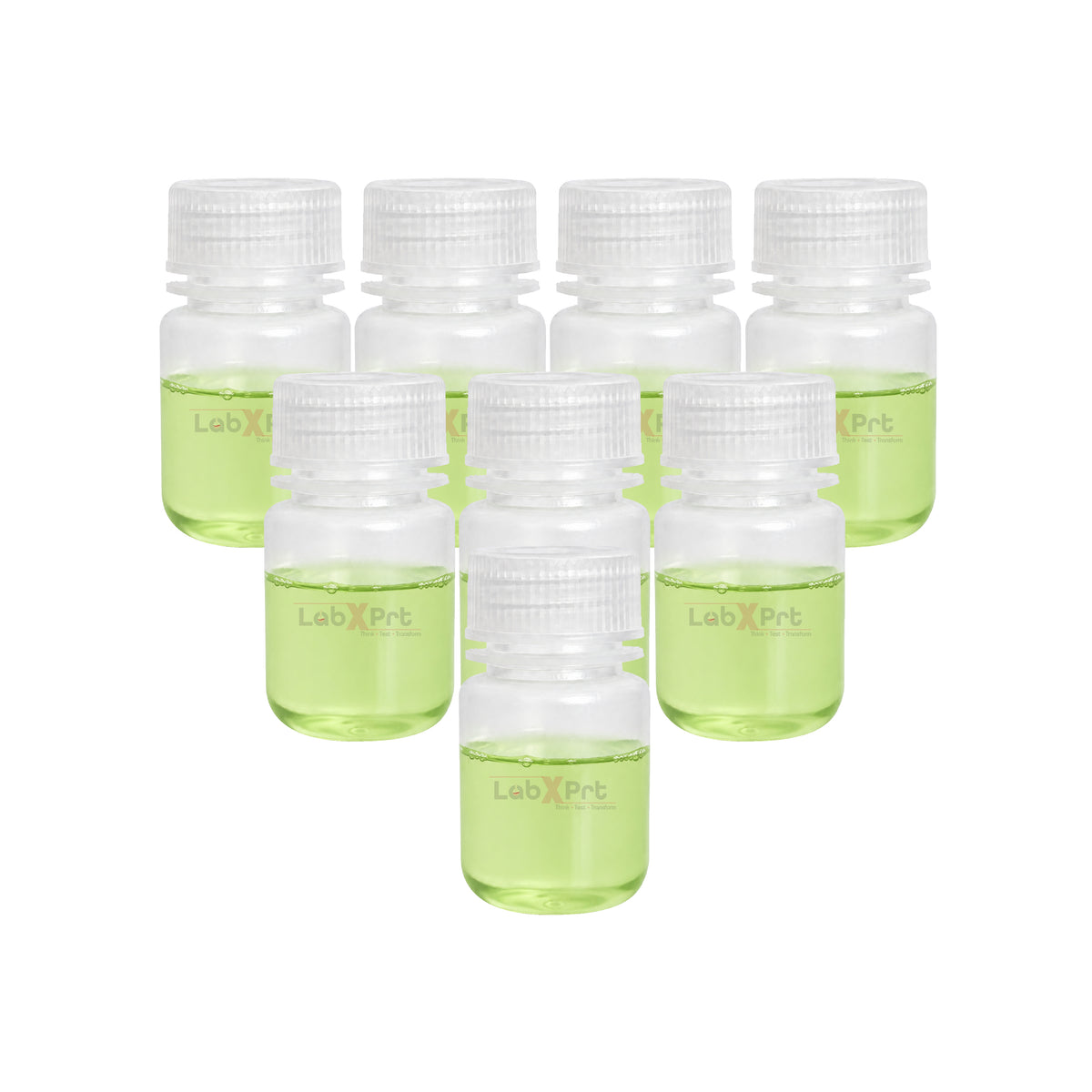 LABXPRT Polypropylene Wide Mouth Reagent Bottles, Translucent Plastic Sample Storage Containers with Screw Cap, Laboratory Water Sample & Liquid Storage Bottles,