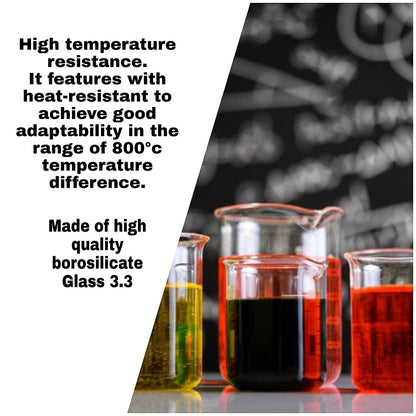 Bello Borosilicate 3.3 Glass Beaker with Graduation Marks,Beakers for school collage chemistry lab laboratory