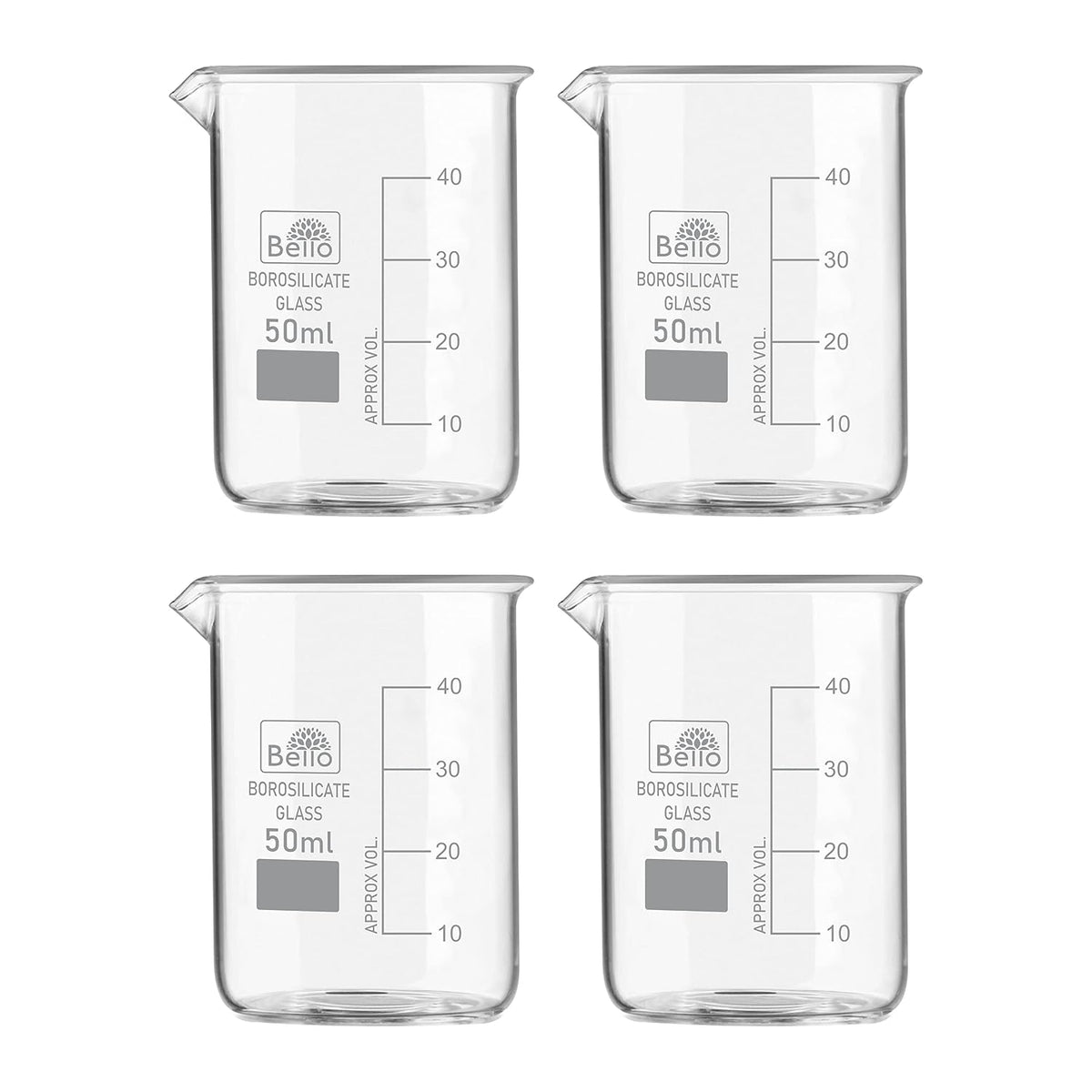 Bello Borosilicate 3.3 Glass Beaker with Graduation Marks,Beakers for school collage chemistry lab laboratory